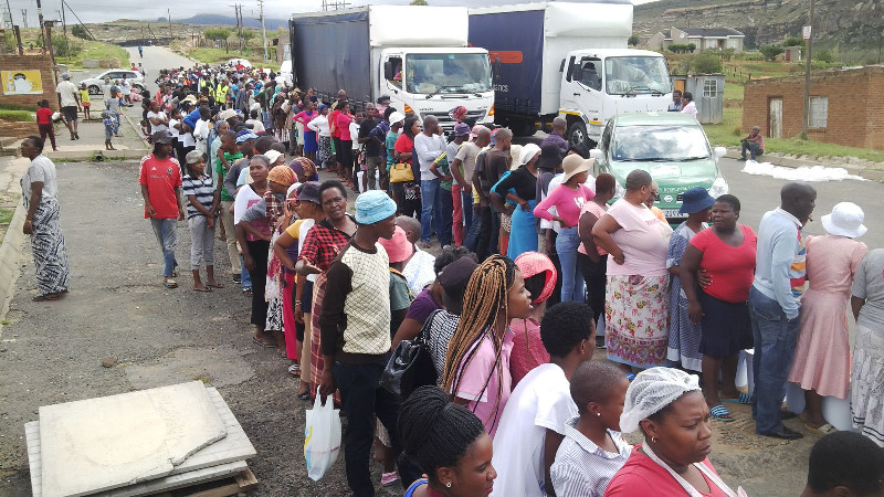 In most of the areas long lines formed as community members were very grateful for the water